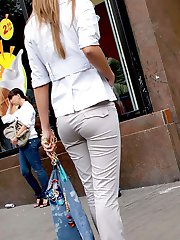 Delicious ass in tight spandex jeans