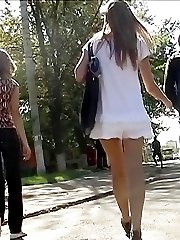 Free up skirt view of street amateur