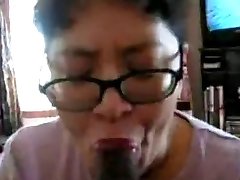 Chinese Milf suck black cock many times