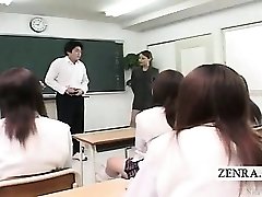 Subtitled CFNM Chinese classroom onanism show