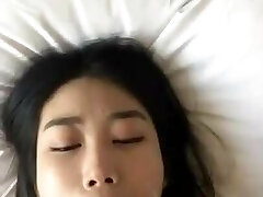 Cute tiny Asian Girl gets a Facial after BJ