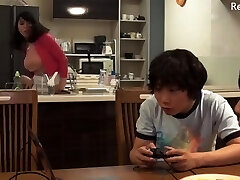 Japanese mother is treated sexually by both her son's friend