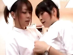 Young Nurse Rubbing Her Cooch With Pen Her Colleauge Joins Her Kissing Rubbing Tits