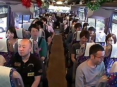 Japanese party bus sex with girls fucking strangers