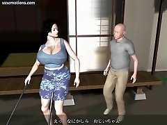 Animated milf with immense breasts