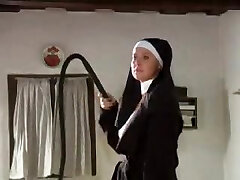 Slave girl is corded up and whipped by a mind-blowing nun