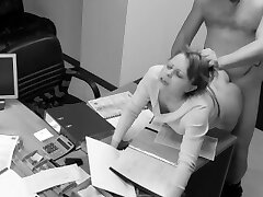 Allurement of office secretary caught on hidden security cam