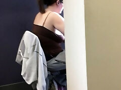 20yr older braless chubby in the library
