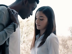 Palatable young beauty Emily Willis is fucked doggy by black boy