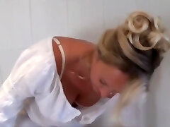 Russian mature busty mother in bathroom