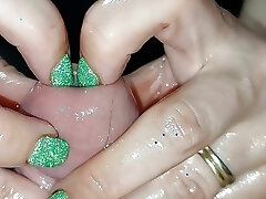 Nails insertion to peehole and cum shot