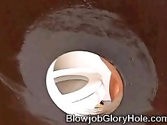 Mischievous dark haired juggy gets surprise visit in toilet