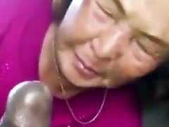 Asian Granny Inhales Black Cock In The Car