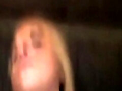 blonde girl like glue in face    by oopscams 