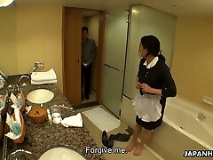 This Chinese maid knows how to loosen stress at work and her boobies are superb