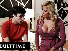 Adult Time - Super-fucking-hot Blond Step-Milf Caitlin Bell Cheers Up Her Stepson By Taking His Virginity!