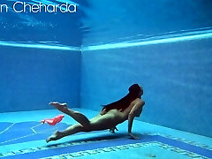 Hungarian nude Sazan Cheharda swimming teasing