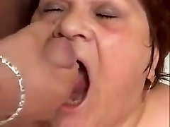 BBW Granny takes anal and guzzles spunk
