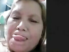 filipina granny playing with her nipple while i stroke my weenie on skype