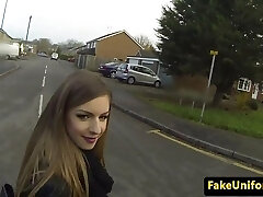 Busty uk cockslut analfucked by uniformed cop