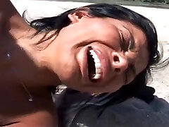 italian stallion fuck on the beach black hair cougar with gorgeous and big hooters