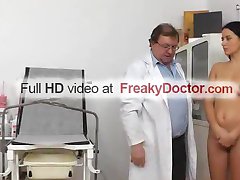 Aged gyn doctor spreads hot brunette Lily pussy