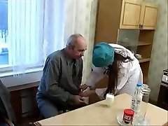 Cute Nurse Nubile lured by ugly Old Patient