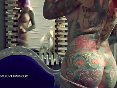 Tattooed Beauty Strips Nude