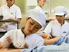 Japanese nurse working hairy weenie