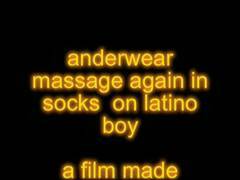 Trampling...underwear massage againe in socks on latinoboy