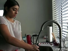 Violet Myers Sexy Dishwashing Hidden Cam Time