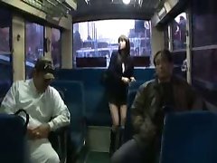 Japanese girl gangbang In the inside of a bus 