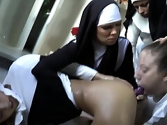 Fetish nun gets ball-gagged