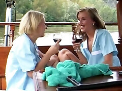 Lovely Nurses Lucy and Sindy make out on a Boat
