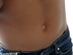 Black girl belly button cam