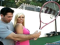 Angelina Ashe Learns to Hit a Backhand and Blow and Drill on Tennis Court