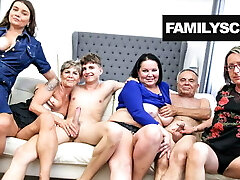 Fucked up Grandfather and Grandson Sunday Orgy