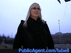 PublicAgent Outdoor fucking with magnificent blonde in glasses