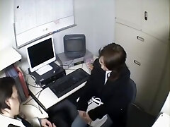 Smoking sizzling Jap secretary sucks in voyeur blowjob video
