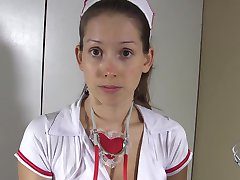 POV Nurse strokes and sucks and slides her pussy on your cock