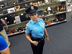 Beautiful and big orbs police officer gets pulverized in Shawns office
