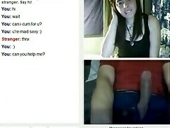 Timid girl flashes on Omegle