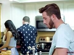 My Buddies Mother Tia Cyrus Pounds My Hard Cock In The Kitchen