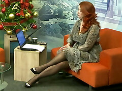 Female with long legs at TV show 9