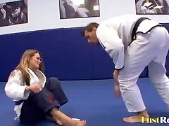 Sexy Megan Fenox seduces her wrestling coach