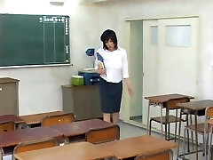 Japanese huge-boobed teacher gets fucked by a horny student