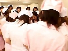 Oriental nurses enjoy sex on top