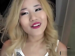 Blonde Asian Girlfriend Gives Head And Tears Up