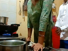 Indian hot wife got pulverized while cooking in kitchen