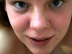 German 18yo Teenie BBW with hefty tits and braces fucks herself